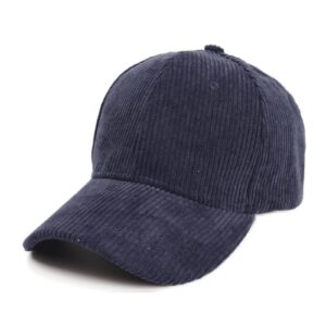 Casquette Baseball En Velours Côtelé Bleu Navy