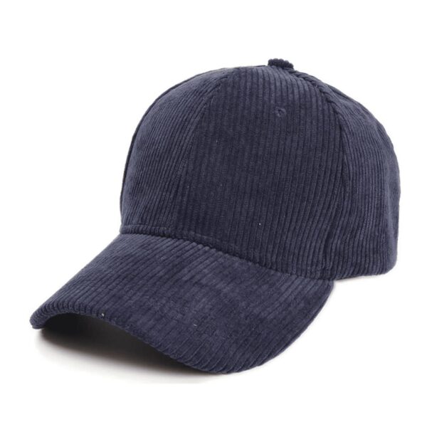 Casquette Baseball En Velours Côtelé Bleu Navy