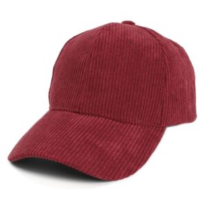 Casquette Baseball En Velours Côtelé Bordeaux