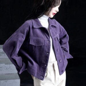 Veste Velours Côtelé Femme Mauve