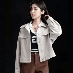 Veste Velours Côtelé Femme Blanche
