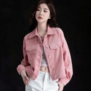 Veste Velours Côtelé Femme Rose