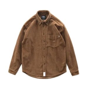 chemise homme vintage en velours côtelé marron