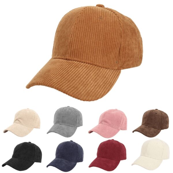 Casquette Baseball En Velours Côtelé Gris Foncé – Image 2
