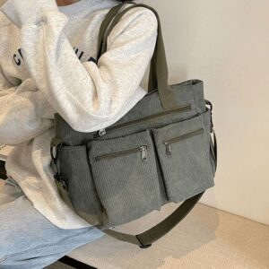 Sac Crossbody En Velours Côtelé Vert