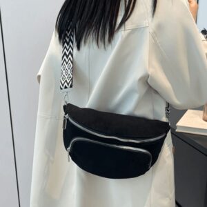 Sac Banane Multipoche En Velours Côtelé Noir