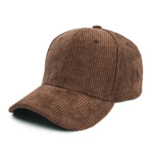 Casquette Baseball En Velours Côtelé Café