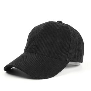 Casquette Baseball En Velours Côtelé Noir