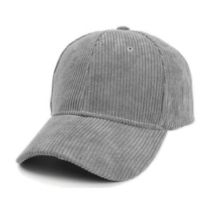 Casquette Baseball En Velours Côtelé Gris Foncé