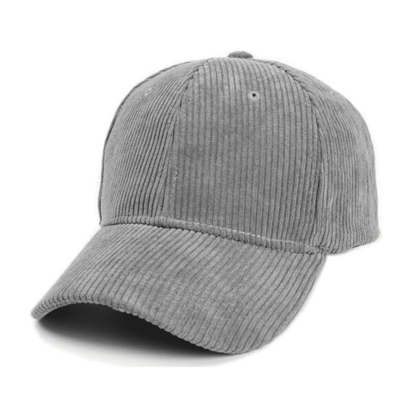 Casquette Baseball En Velours Côtelé Gris Foncé