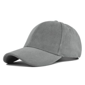 Casquette Vintage En Velours Gris