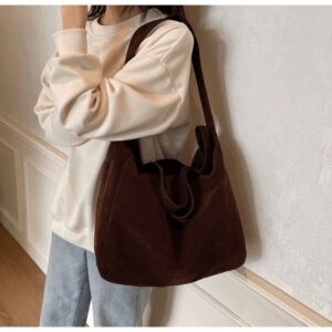 Grand Sac Fourre-tout En Velours Café