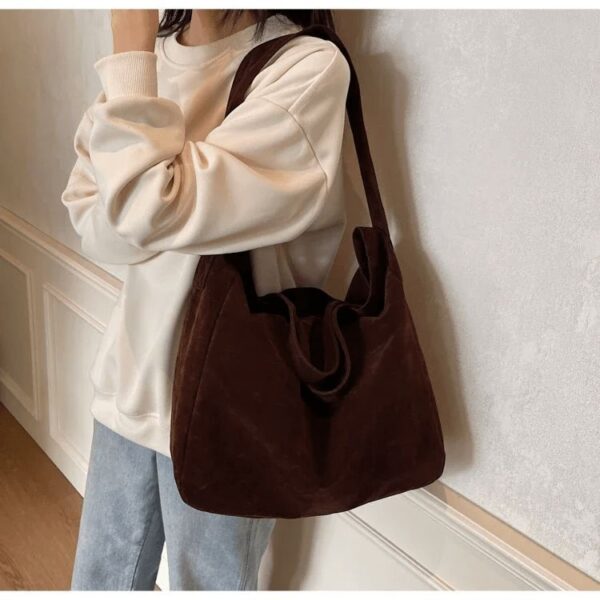 Grand Sac Fourre-tout En Velours Café