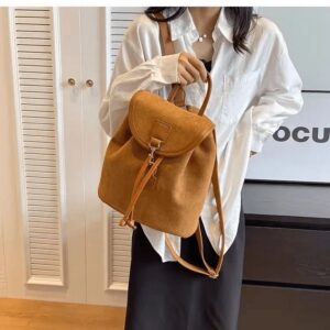 Sac À Dos En Velours Marron