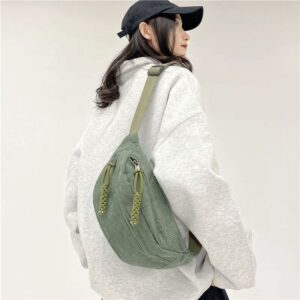 Sac Banane Grande Taille En Velours Côtelé Vert