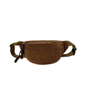 Sac Banane Grande Taille En Velours Côtelé Marron