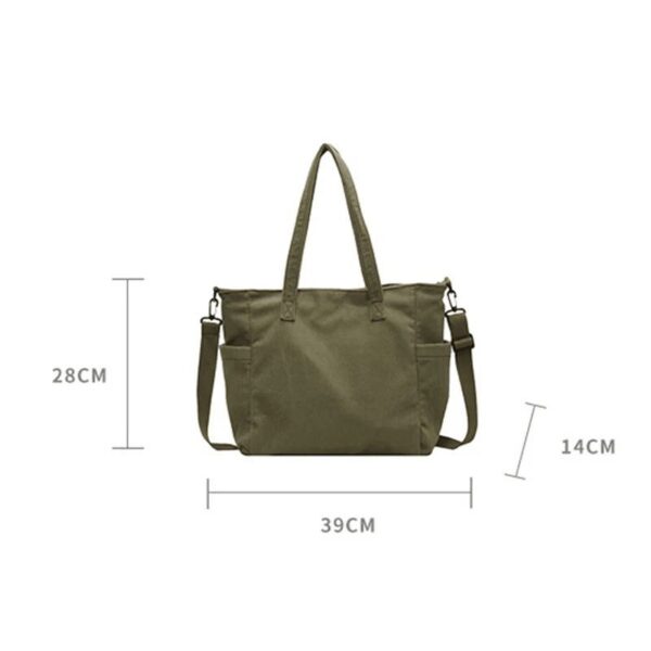 Grand Sac À Main En Velours Côtelé Vert – Image 2
