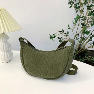 Sac Hobo En Velours Côtelé Vert