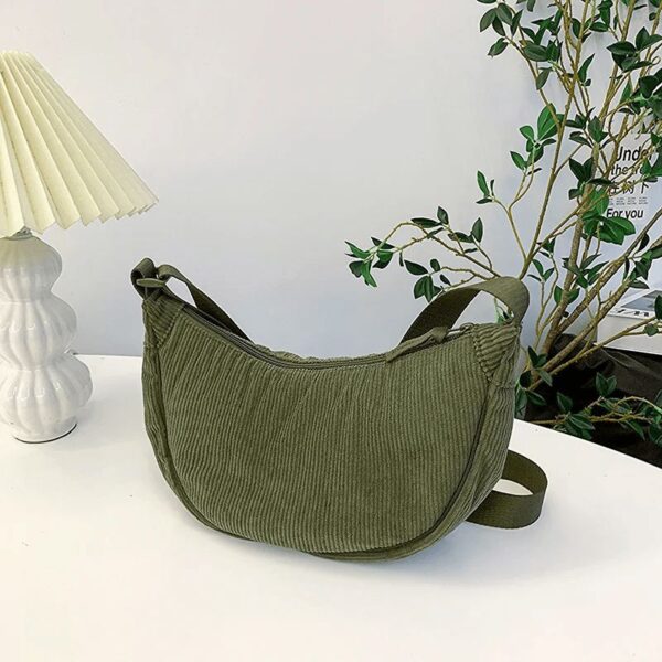 Sac Hobo En Velours Côtelé Vert