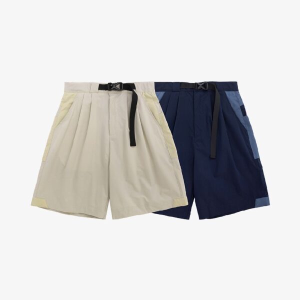 short d'été en polyester ceinturé