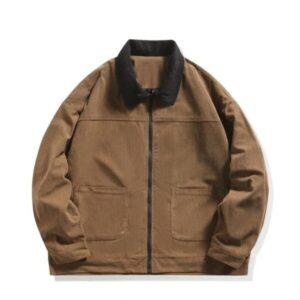 veste homme velours côtelé marron