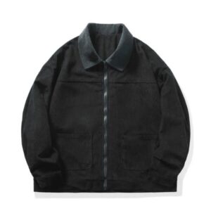 veste homme velours côtelé noir