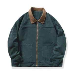 veste homme velours côtelé vert foncé