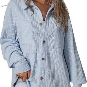 surchemise décontractée en velours côtelé bleu