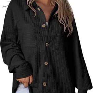 surchemise décontractée en velours côtelé noir