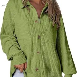 surchemise décontractée en velours côtelé vert