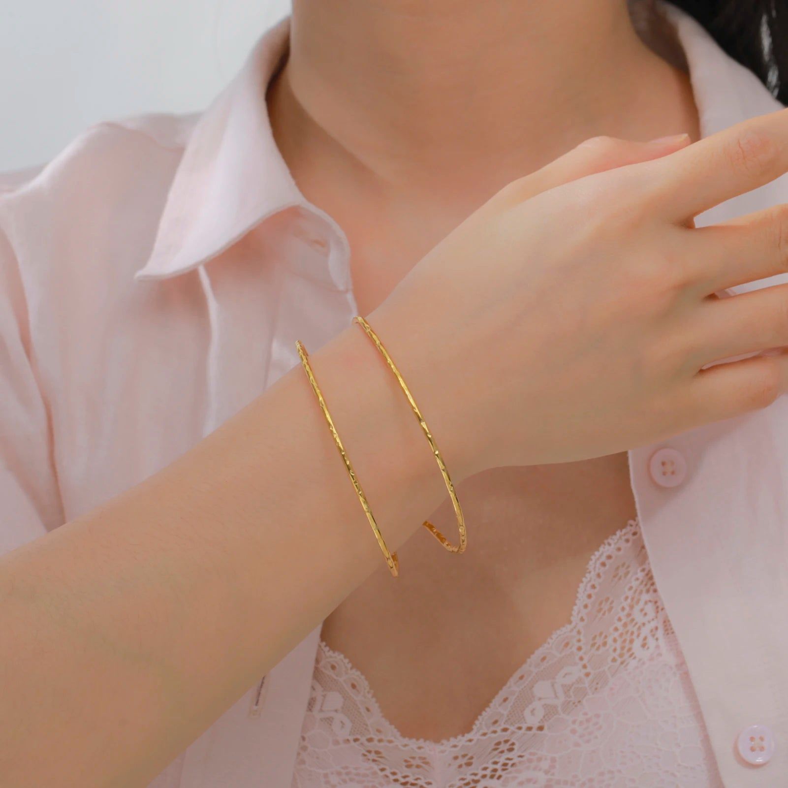 manchette double anneau à texture