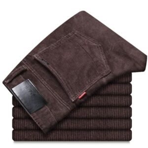 pantalon droit homme en velours côtelé café